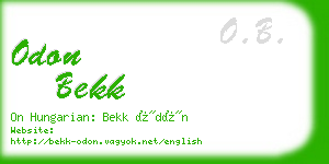 odon bekk business card